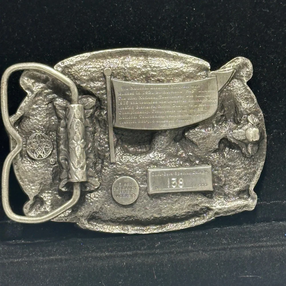 Vintage 1983 Coca-Cola NBC Baseball Belt Buckle Bergamot Brass 138/500